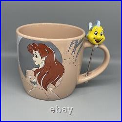 Disney The Little Mermaid Ariel Artist Series Ceramic Mug with Flounder Stirrer