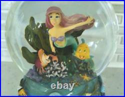 Disney The Little Mermaid Ariel Music Box Snow Globe 2001 Discontinued USED GC