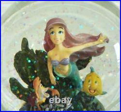 Disney The Little Mermaid Ariel Music Box Snow Globe 2001 Discontinued USED GC