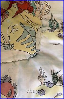 Disney The Little Mermaid Twin Comforter & 2 Flat Sheets Vintage 1989 Ariel