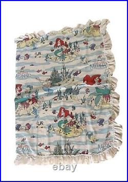 Disney The Little Mermaid Twin Comforter & 2 Flat Sheets Vintage 1989 Ariel