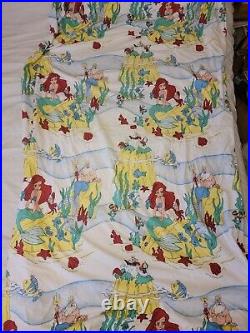 Disney The Little Mermaid Twin Comforter Flat Fitted Sheets Pillowcase Curtains
