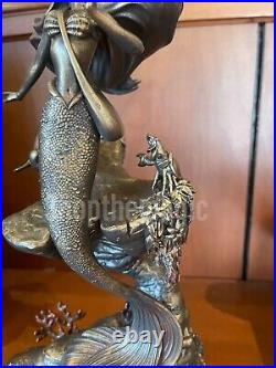 Disney World Parks Ariel The Little Mermaid Light-Up Bronze 13 Art Figure 2023