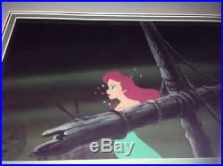 Disney's Little Mermaid Ariel First Apperance Framed Production cell w Seal