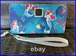 EUC Disney Dooney & and Bourke The Little Mermaid Wallet Wristlet Ariel 2023
