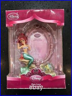 HTF Disney Store Little Mermaid Ariel SnowGlobe with Flounder 3x5 Picture Frame