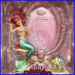 HTF Disney Store Little Mermaid Ariel SnowGlobe with Flounder 3x5 Picture Frame