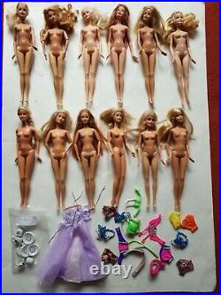Huge Lot Of 40+ Vintage Barbie ken & other Dolls & Clothes rockers dreamglow 1st