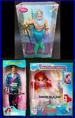 King Triton Doll Royal Princess Ariel Prince Eric Little Mermaid Disney Lot 3 CK