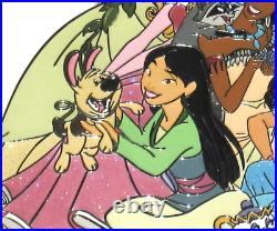 LE 100 Disney Pin Tiana Mulan Pocahontas Belle Ariel Rapunzel SUPER JUMBO Acme