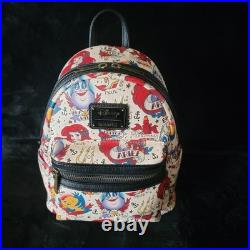 LOUNGEFLY x Disney Ariel Little Mermaid Tattoo Mini Backpack Princess