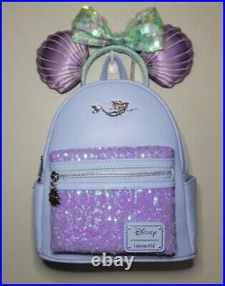 Little Mermaid Ariel Sequins Loungefly Mini Backpack-Under the Sea Collectibles