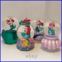 Little Mermaid Ariel Snow Globe Figure Ornament lot of 4 Disney Limited Rare