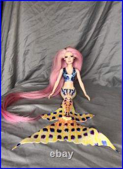 Little Mermaid Ariel's Sister Caspia Human Hair Reroot OOAK Designer doll LE Little Mermaid Ariel's Sister Caspia Human Hair Reroot OOAK Designer doll LE