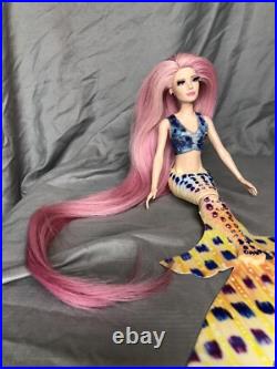 Little Mermaid Ariel's Sister Caspia Human Hair Reroot OOAK Designer doll LE Little Mermaid Ariel's Sister Caspia Human Hair Reroot OOAK Designer doll LE