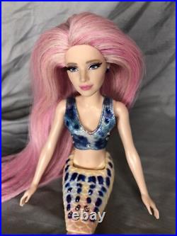 Little Mermaid Ariel's Sister Caspia Human Hair Reroot OOAK Designer doll LE Little Mermaid Ariel's Sister Caspia Human Hair Reroot OOAK Designer doll LE