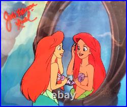 Little Mermaid Disney production cel Red hair Mirror Ariel SIGNED JSA COA