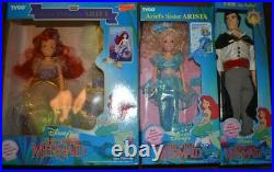 Little Mermaid Royal Ariel, Airel's Sister Arista, Eric the Sailor -New In Box