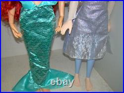 Lot 2 Disney Playdate Princess Ariel Little Mermaid & Elsa Frozen 32 Tall Doll