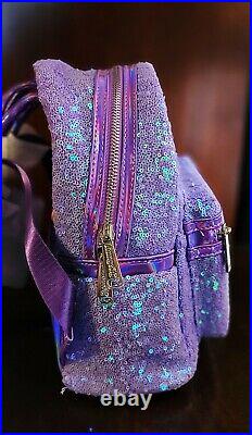 Loungefly Ariel Sequin Purple Disney Little Mermaid 30th Anniv Mini Backpack