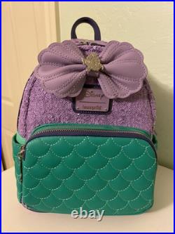 Loungefly Ariel Sequin Under The Sea Little Mermaid Mini Backpack Exclusive Nwt