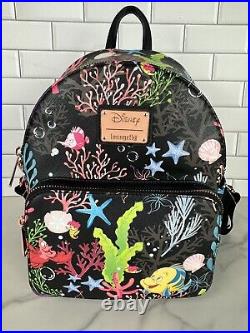 Loungefly Disney Ariel The Little Mermaid All Over Print Mini Backpack NWOT