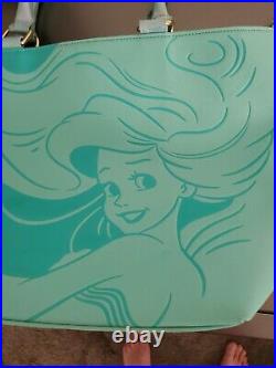 Loungefly Disney Ariel The Little Mermaid Aqua Tote Purse Bag AS IS SEE PICS