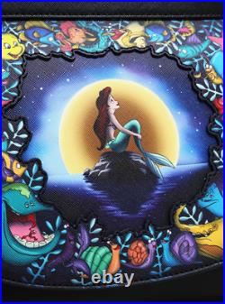 Loungefly Disney Ariel The Little Mermaid Black Satchel Shoulder Bag Crossbody