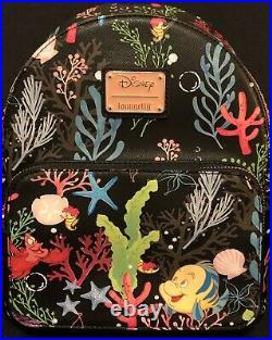 Loungefly Disney Ariel The Little Mermaid Mini Backpack Flounder Sebastian