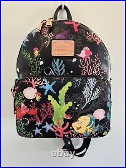Loungefly Disney Ariel The Little Mermaid Mini Backpack Flounder Sebastian NWT
