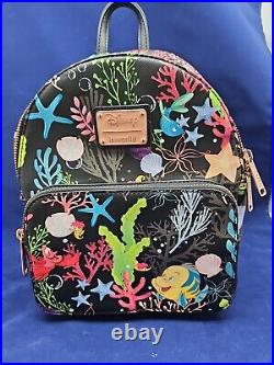 Loungefly Disney Ariel The Little Mermaid Mini Backpack Flounder Sebastian NWT