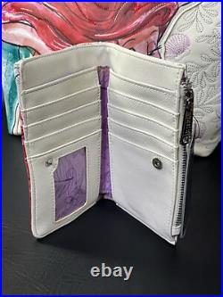 Loungefly Disney Little Mermaid Ariel Embroidered Tote Bag Purse & Wallet Loungefly Disney Little Mermaid Ariel Embroidered Tote Bag Purse & Wallet