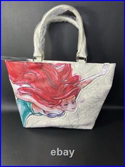 Loungefly Disney Little Mermaid Ariel Embroidered Tote Bag Purse & Wallet Loungefly Disney Little Mermaid Ariel Embroidered Tote Bag Purse & Wallet