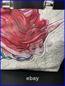 Loungefly Disney Little Mermaid Ariel Embroidered Tote Bag Purse & Wallet Loungefly Disney Little Mermaid Ariel Embroidered Tote Bag Purse & Wallet
