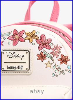 Loungefly Disney Little Mermaid Ariel Flounder Floral Mini Backpack Exclusive