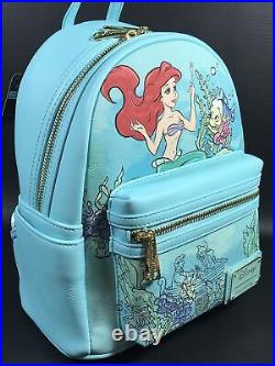 Loungefly Disney Little Mermaid Ariel Kiss The Girl Mini Backpack & Cardholder