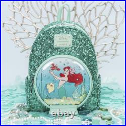 Loungefly Disney Little Mermaid Ariel Snow Globe Sequin Mini Backpack