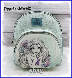 Loungefly Disney Little Mermaid Princess Ariel Blue Sketch Mini Backpack NWT