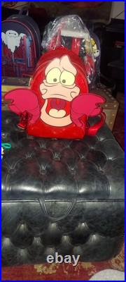 Loungefly Disney Little Mermaid Sebastian Metalic Backpack Limited Addition Loungefly Disney Little Mermaid Sebastian Metalic Backpack Limited Addition