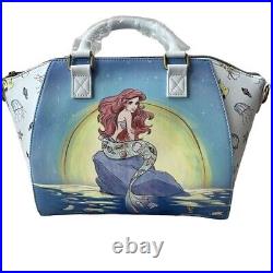 Loungefly Disney Princess Little Mermaid Satchel Bag sketch Ariel Moon Flounder