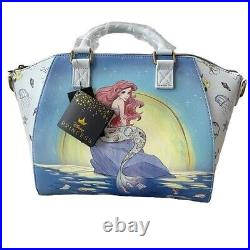 Loungefly Disney Princess Little Mermaid Satchel Bag sketch Ariel Moon Flounder