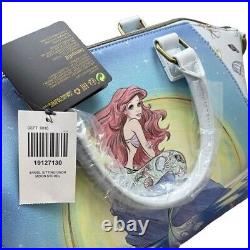 Loungefly Disney Princess Little Mermaid Satchel Bag sketch Ariel Moon Flounder