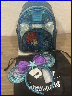 Loungefly Disney Princess Stained Glass Little Mermaid Bag & Ears LE 1000 Loungefly Disney Princess Stained Glass Little Mermaid Bag & Ears LE 1000