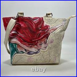Loungefly Disney The Little Mermaid ARIEL Watercolor Purse Tote Bag. Rare