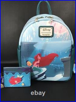 Loungefly Disney The Little Mermaid Ariel Grotto Mini Backpack & Cardholder