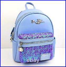 Loungefly Disney The Little Mermaid Ariel Sequins and Shell Mini Backpack Loungefly Disney The Little Mermaid Ariel Sequins and Shell Mini Backpack