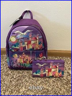 Loungefly Disney The Little Mermaid Castle Series Backpack and Wallet Set NWT