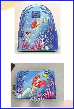 Loungefly Disney The Little Mermaid Under The Sea Mini Backpack & Wallet Set