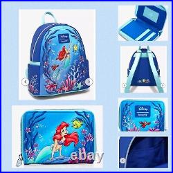 Loungefly Disney The Little Mermaid Under The Sea Mini Backpack & Wallet Set