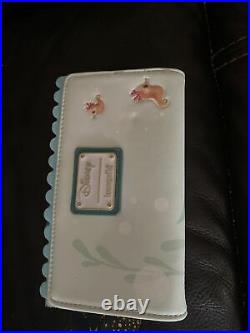 Loungefly Little Mermaid Ariel Grotto Mini Backpack Cardholder Wallet Lanyard